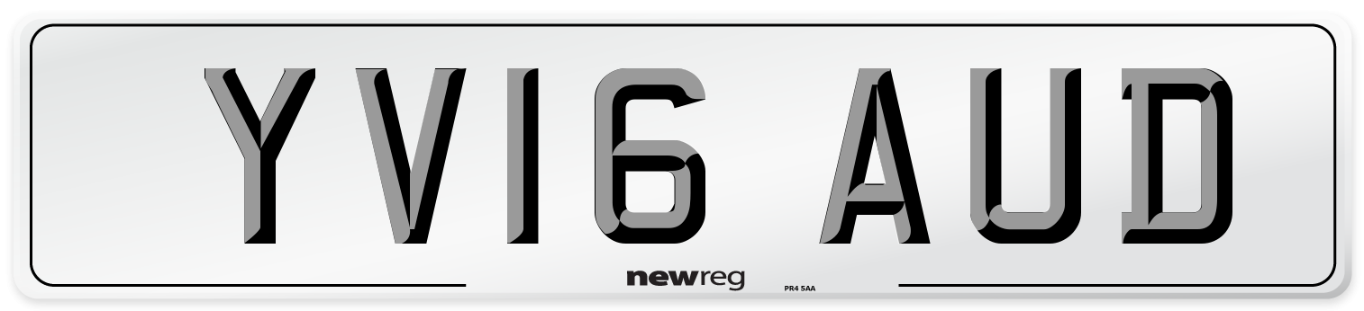 YV16 AUD Number Plate from New Reg